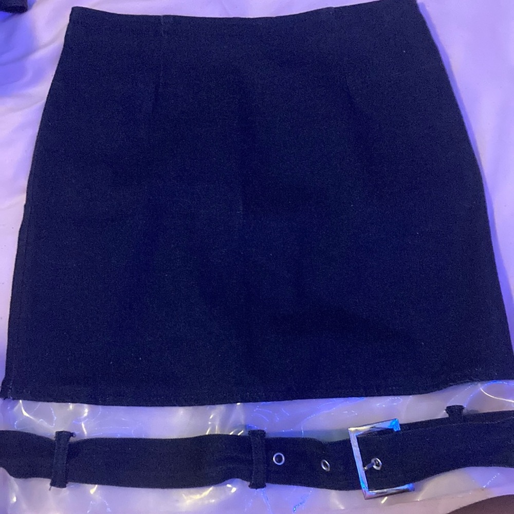 Creative Black Jean Skirt